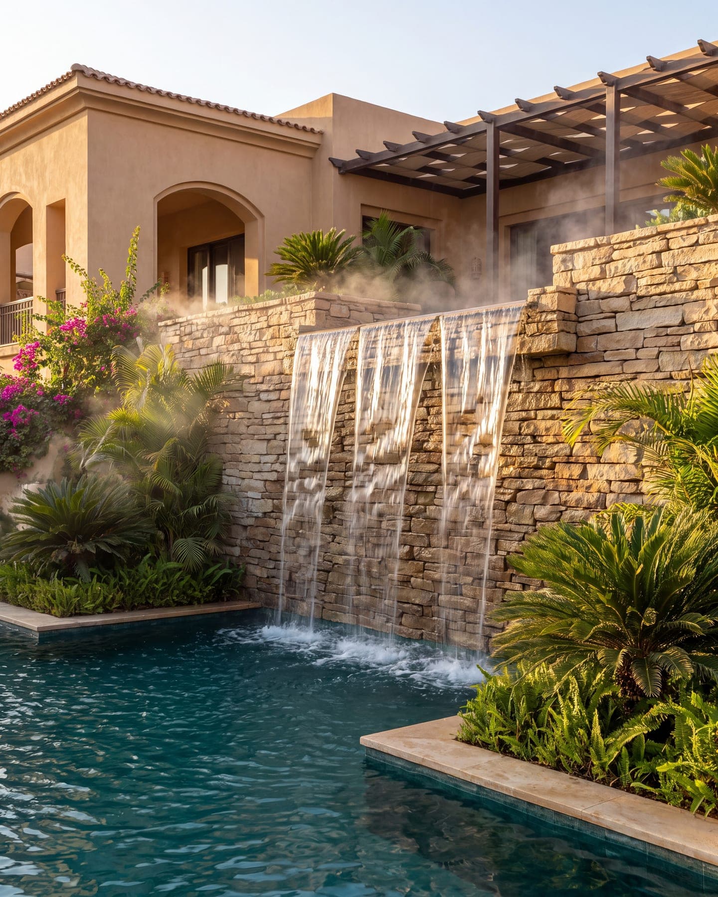 Stone Waterfall Wall — Water Features · Natural Stone