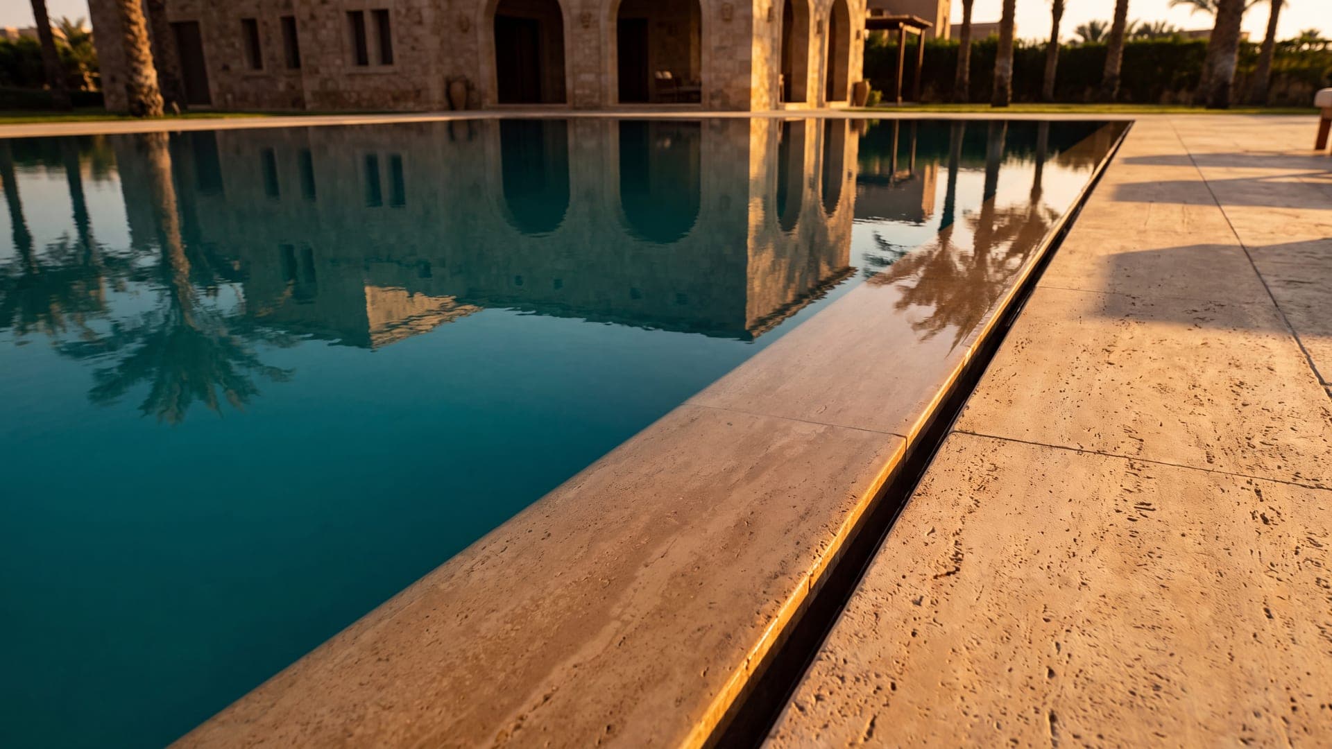 Knife-Edge Pool — Razor Perimeter · Mirror Surface